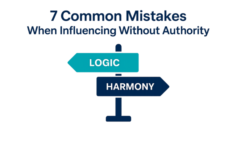 Seven common mistakes when influencing without authority highlighting the imbalance between logic and relationship harmony