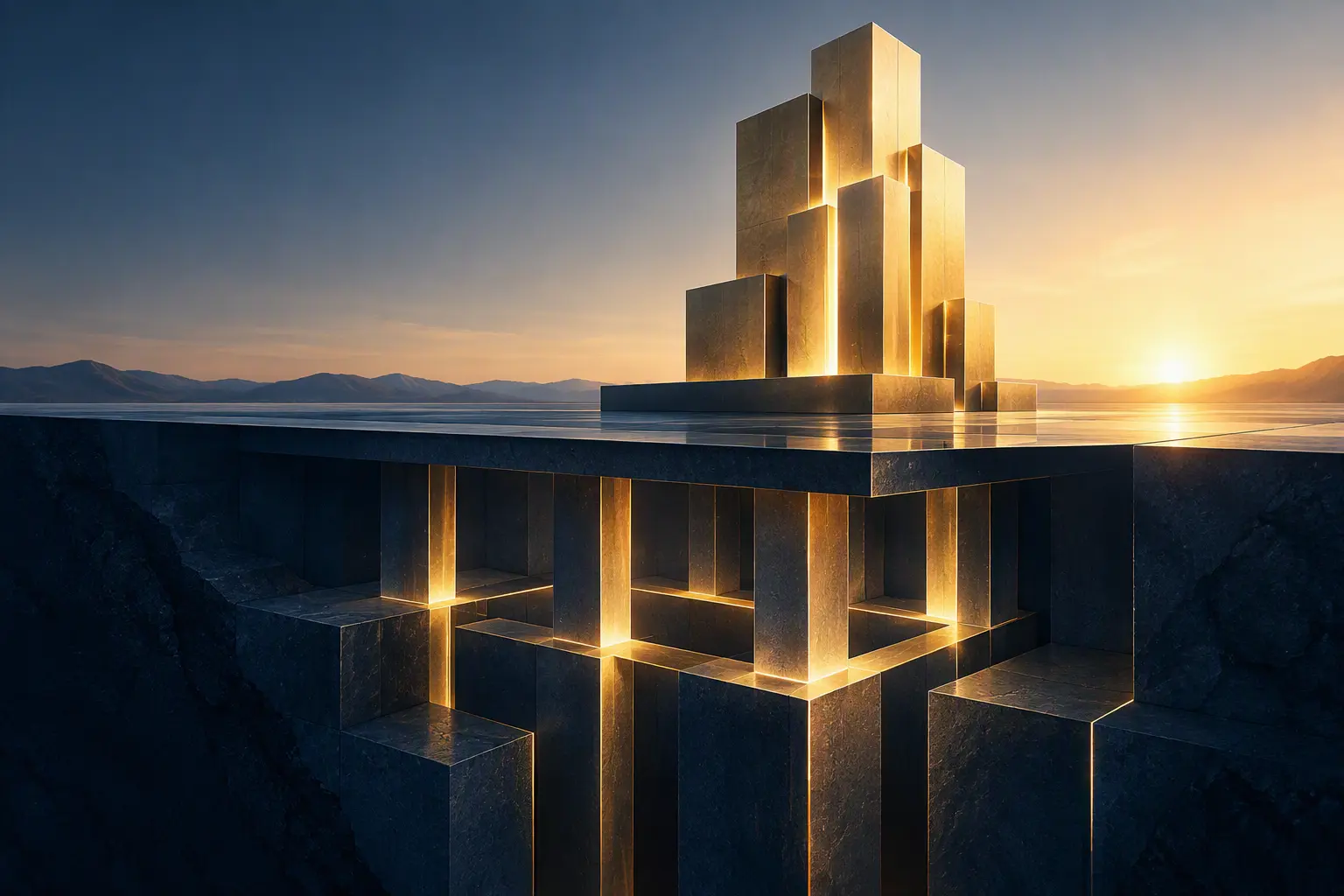 Executive Influence Skills: Essential Capabilities for Modern Leaders 3 Strong golden structure supported by a deep foundation, symbolizing credibility, trust, expertise, and influence built over time.