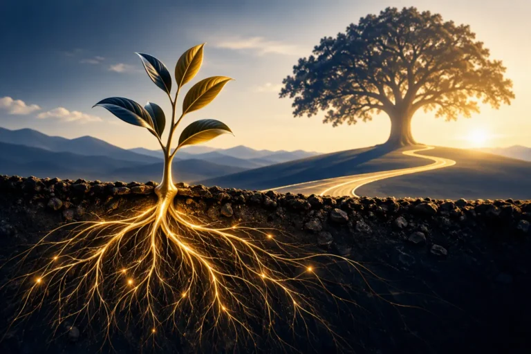 Conceptual illustration representing leadership development through influence, growth and long-term potential.
