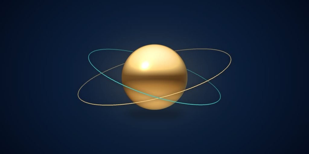 Golden sphere held in balance by two interlocking rings, symbolizing Push and Pull influence