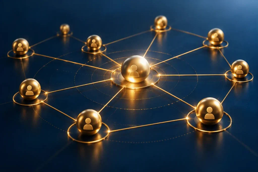 Stakeholder Management Training 4 Interconnected stakeholder influence network showing alignment and organizational collaboration